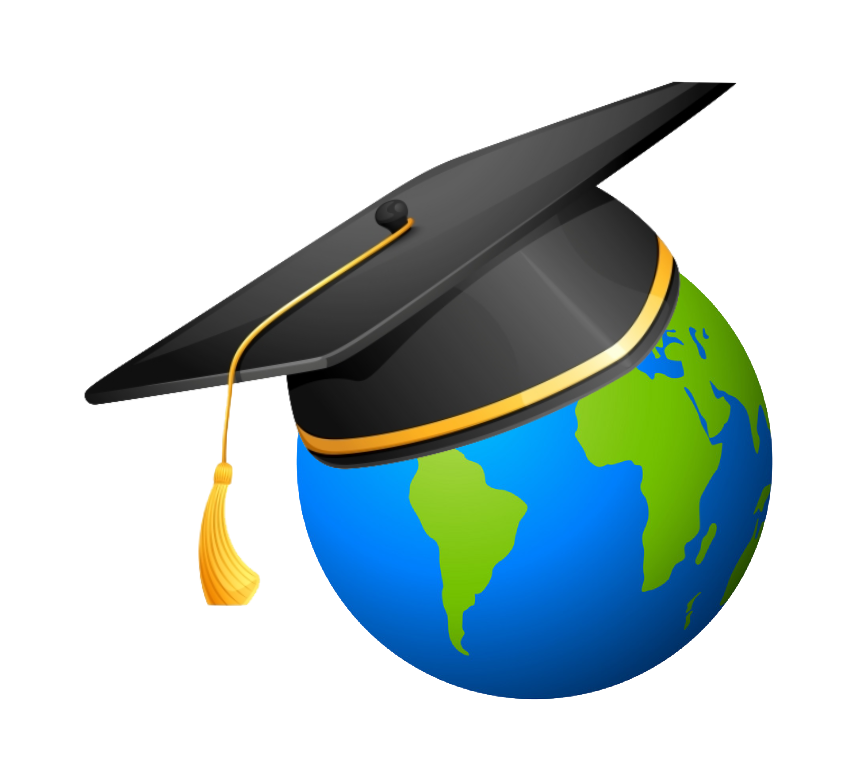 Globe and graduation cap representing academic profiles